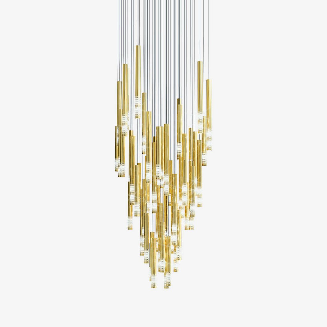 Ovynira Gold Rod Chandelier - Blowlighting
