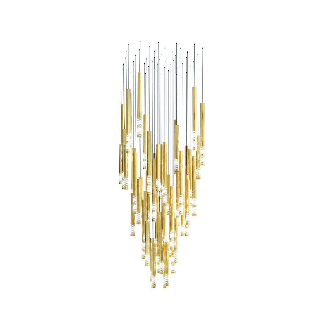 Ovynira Gold Rod Chandelier - Blowlighting