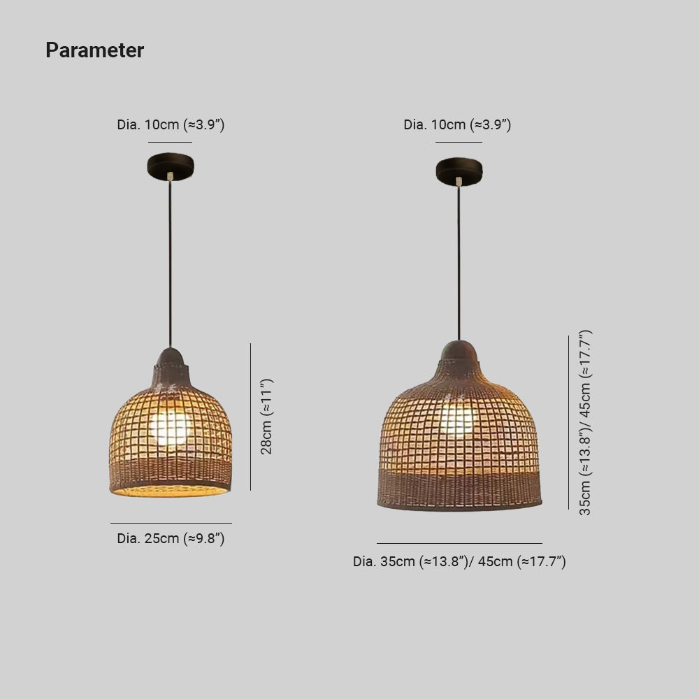 Ritta Vintage LED Lampadari Bambù Salotto/Camera da Letto