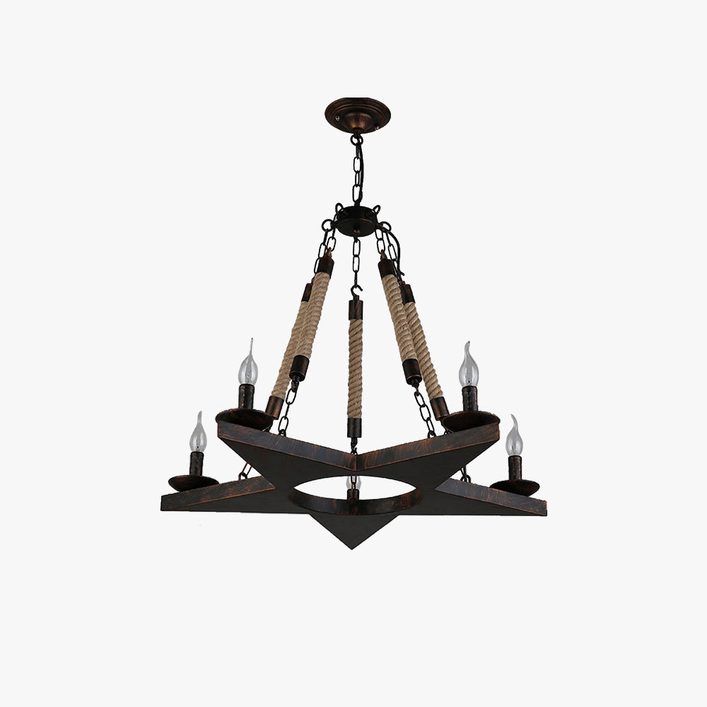 Epoch Vintage Metallo/Corda LED Lux Lampadario Ruggine Camera da Letto/Soggiorno