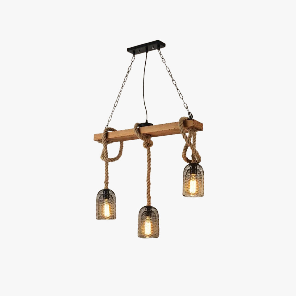 Epoch Vintage Metallo/Corda LED Sospensione Nero Soggiorno/Bar/Ristorante