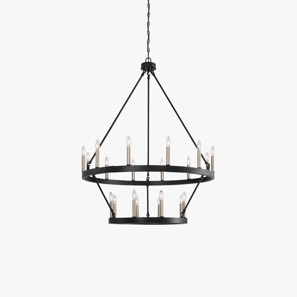 Silva Lampadario LED Moderno Industriale in Metallo Nero per Soggiorno