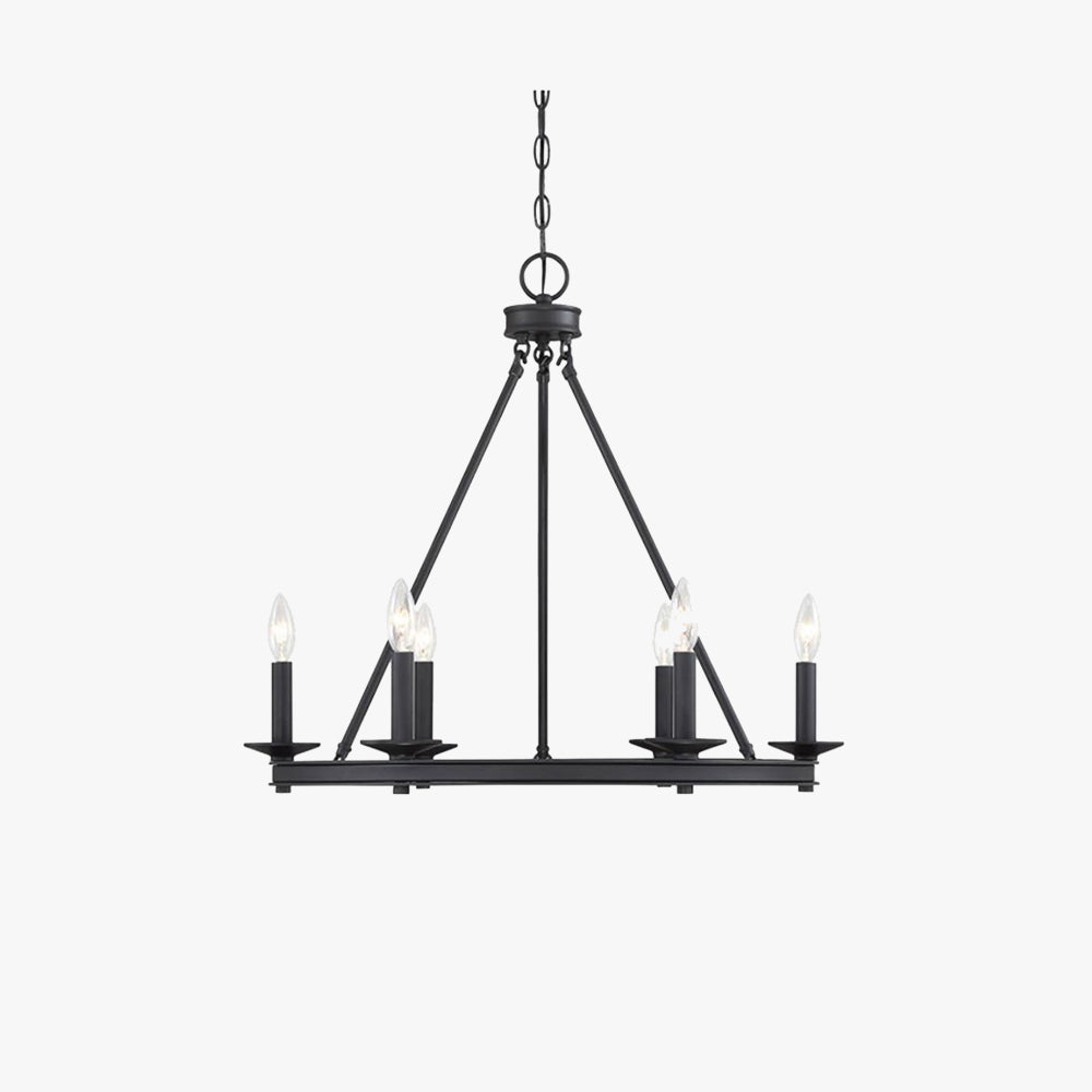 Silva Lampadario Moderno a Candele in Metallo Nero per Soggiorno/Camera da Letto
