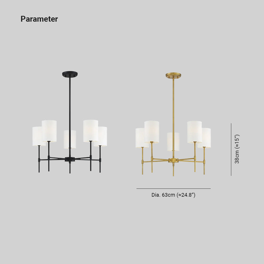 Silva Lampadario Moderno a LED in Metallo/Tessuto Nero/Oro per Soggiorno