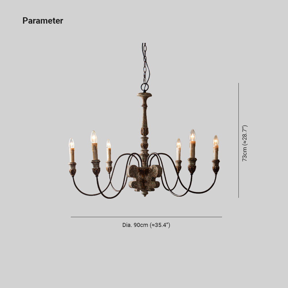 Silva Lampadario a LED di Design Retrò in Metallo Bronzo per Soggiorno