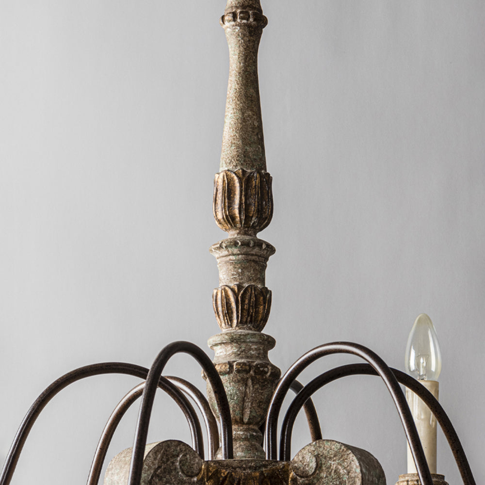Silva Lampadario a LED di Design Retrò in Metallo Bronzo per Soggiorno
