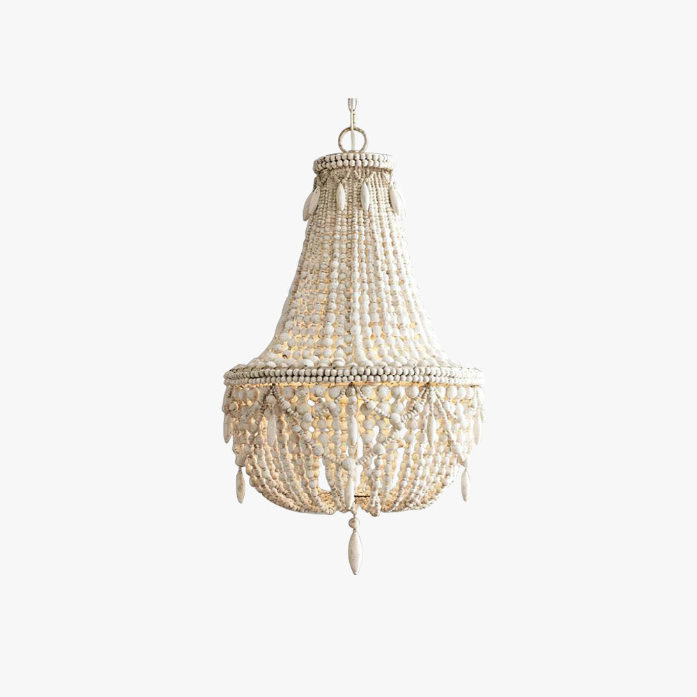 Silva Lampada a Sospensione Retro di Lusso in Metallo/Legno Bianco Antico