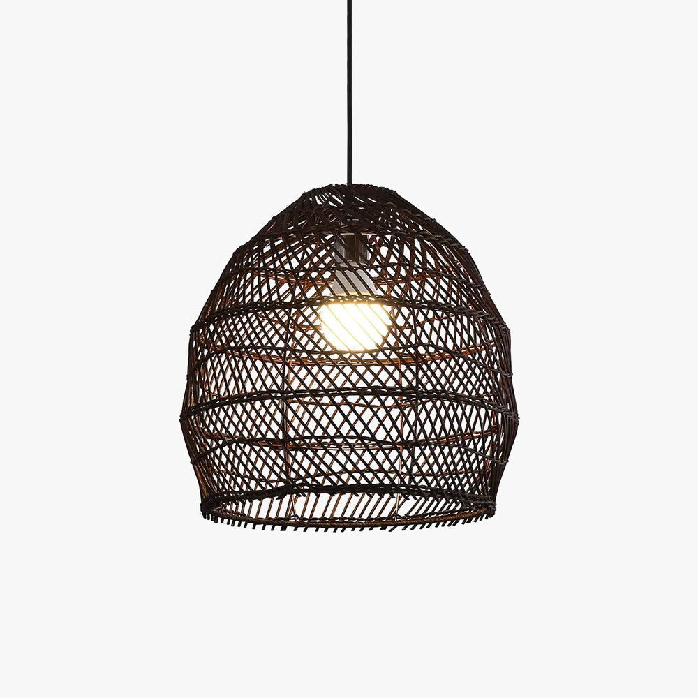 Muto Lampada a Sospensione LED di Design Retrò Nero/Legno per Soggiorno/Studio