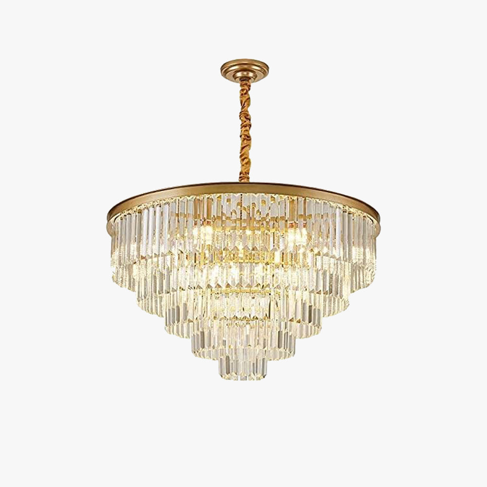 Arisha Lampada a Sospensione Decorativa di Lusso Moderna LED in Cristallo e Metallo Nero/Oro ad Anello per Camera da Letto/Soggiorno