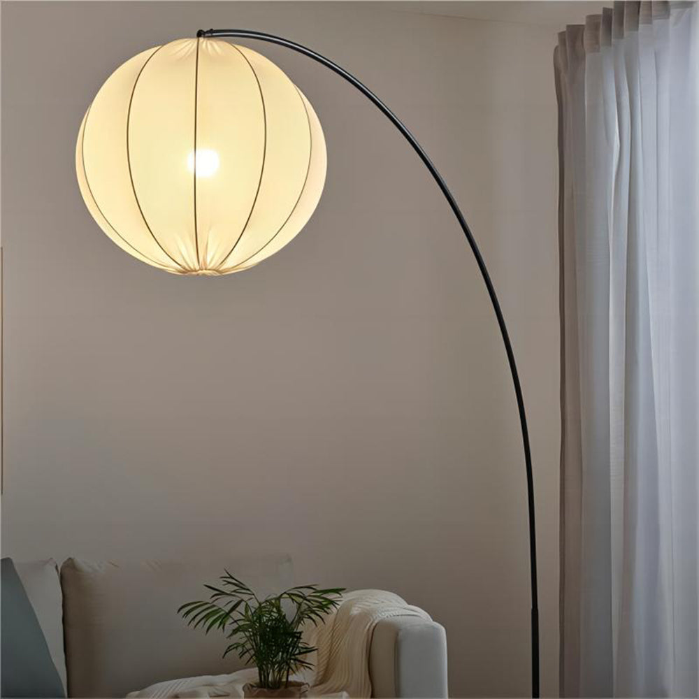 Renée Lampada a Sospensione Moderna Minimalista a Sfera in Metallo/Tessuto Bianca