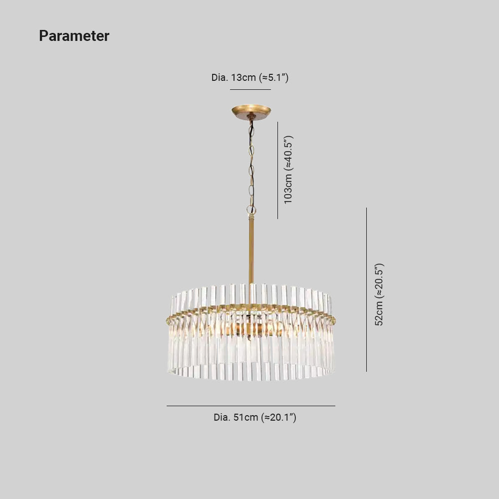 Arisha Lampade a Sospensione LED Moderne Anello Vetro Trasparente Ottone Soggiorno/Camera da Letto