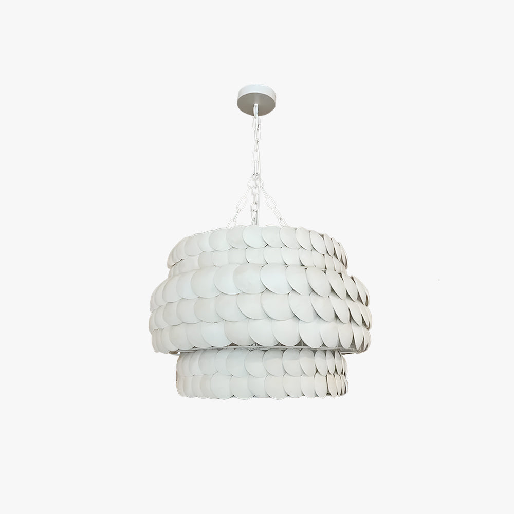 Morandi Lampada a Sospensione LED di Design Vintage in Metallo Crema per Soggiorno/Sala da Pranzo