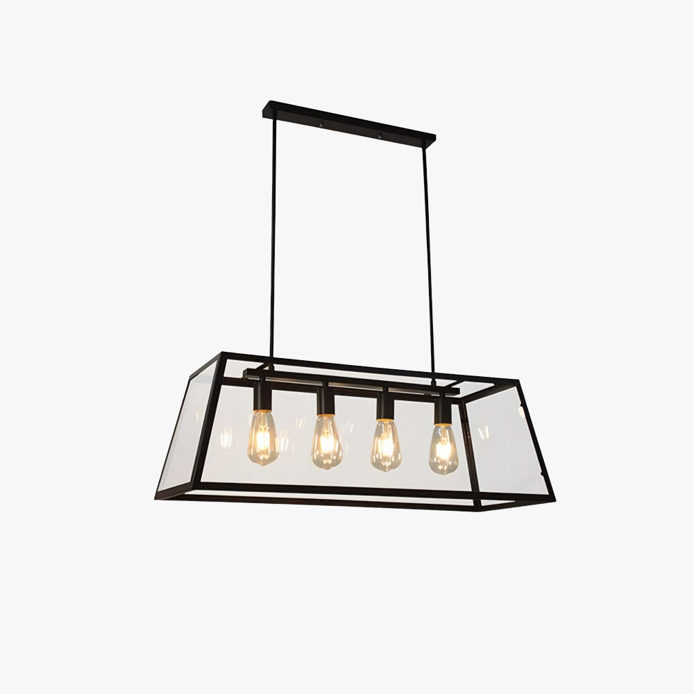 Epoch Lampada a Sospensione LED Industriale Moderna in Metallo Nero/Vetro per Cucina/Camera da Letto/Soggiorno