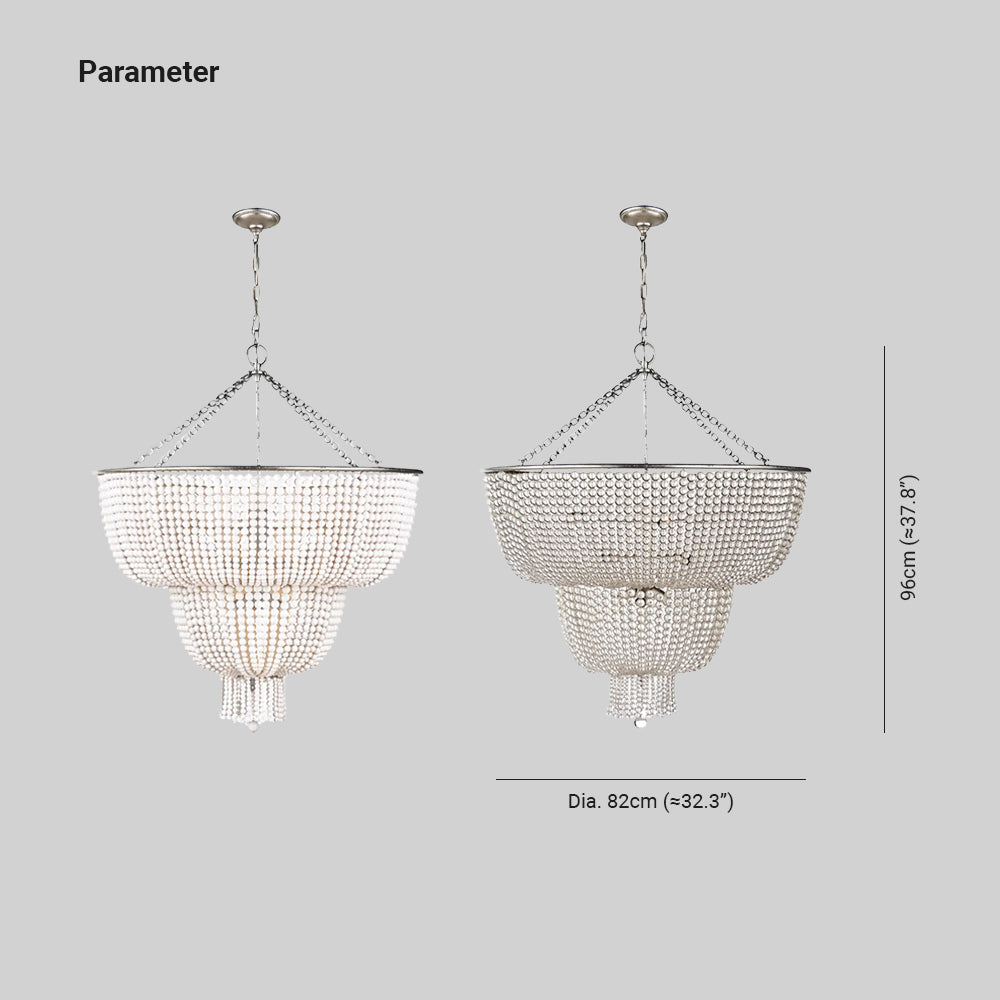 Silva Lampada a Sospensione LED Vintage Bianca/Trasparente per Sala da Pranzo/Soggiorno in Metallo e Cristallo