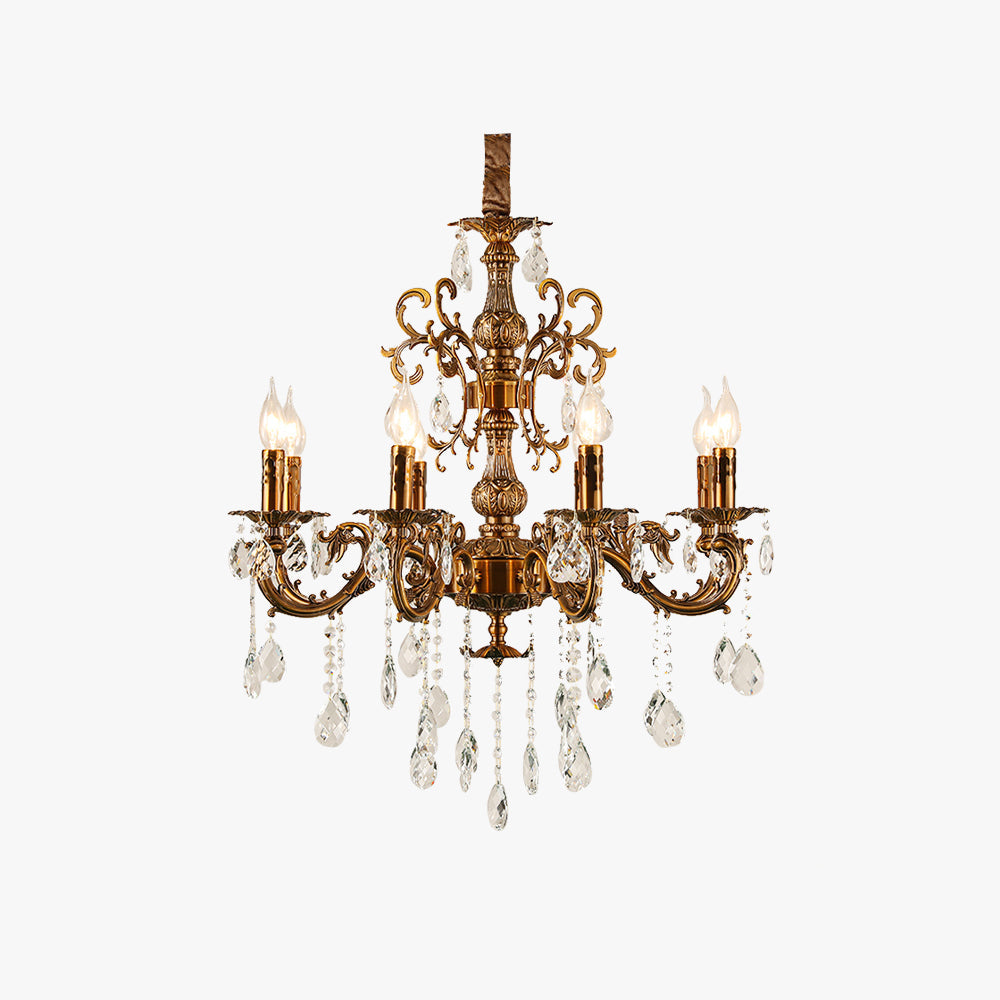 Silva Lampadario LED Moderno di Design Europeo in Cristallo di Lusso Color Bronzo Doratoggiorno/Sala da Pranzo