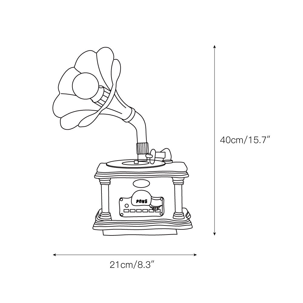 Phonograph Table Lamp - Lamp Copper