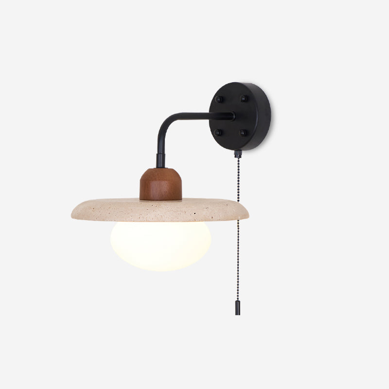 Solaro Travertine Wall Light Pull Chain Switch - Letslighting