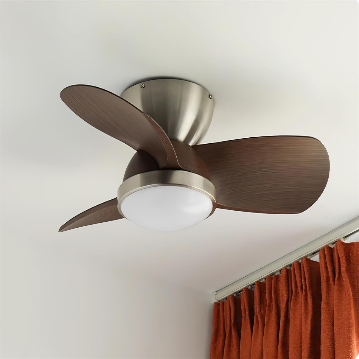 Ventilatore da soffitto Ventra con luce in finitura nichel