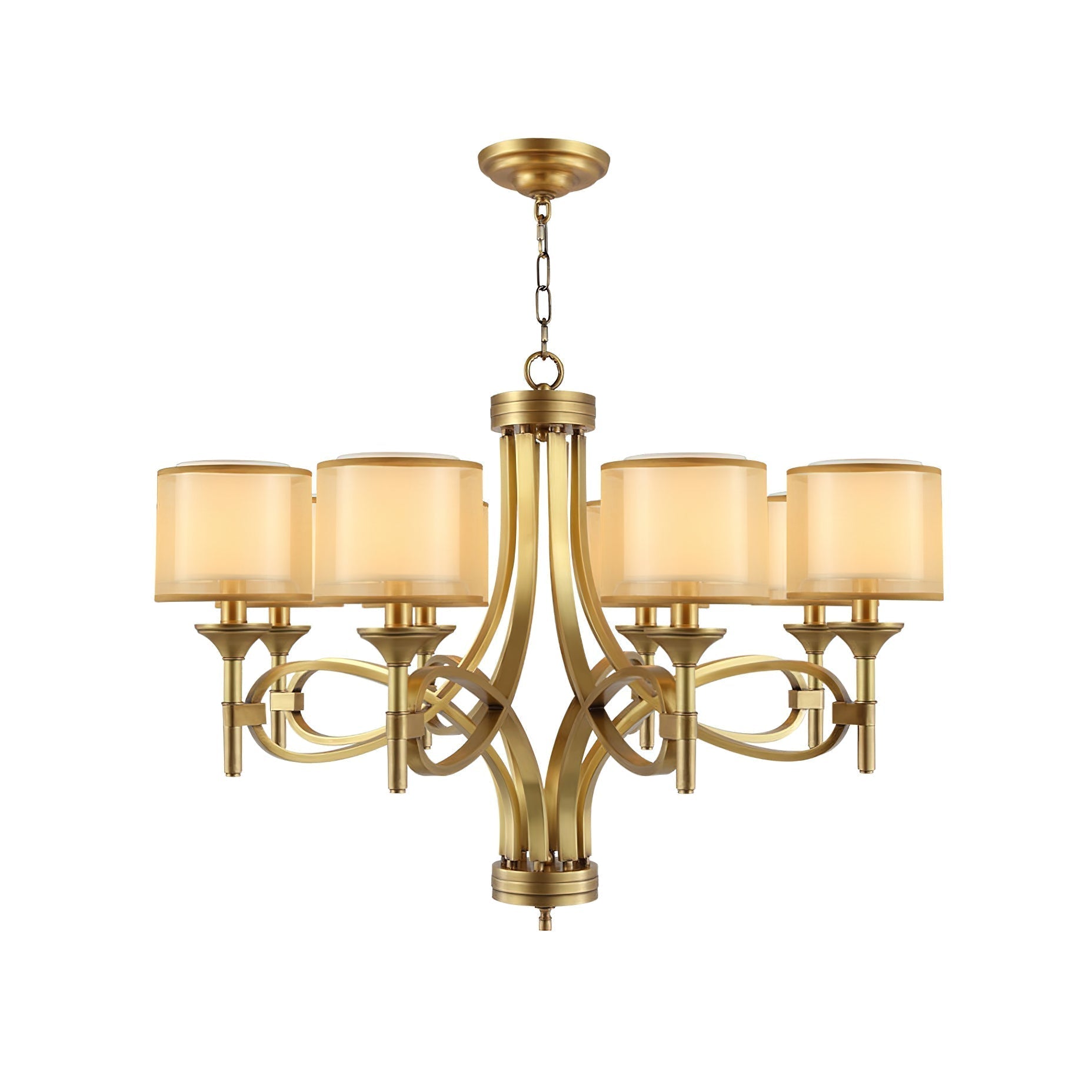 Tallie Postmodern Luxury Fabric Chandelier - Lamp Copper