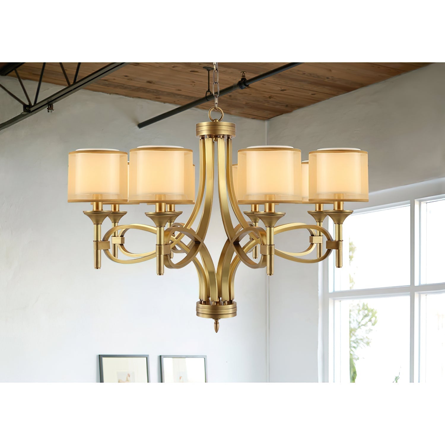 Tallie Postmodern Luxury Fabric Chandelier - Lamp Copper