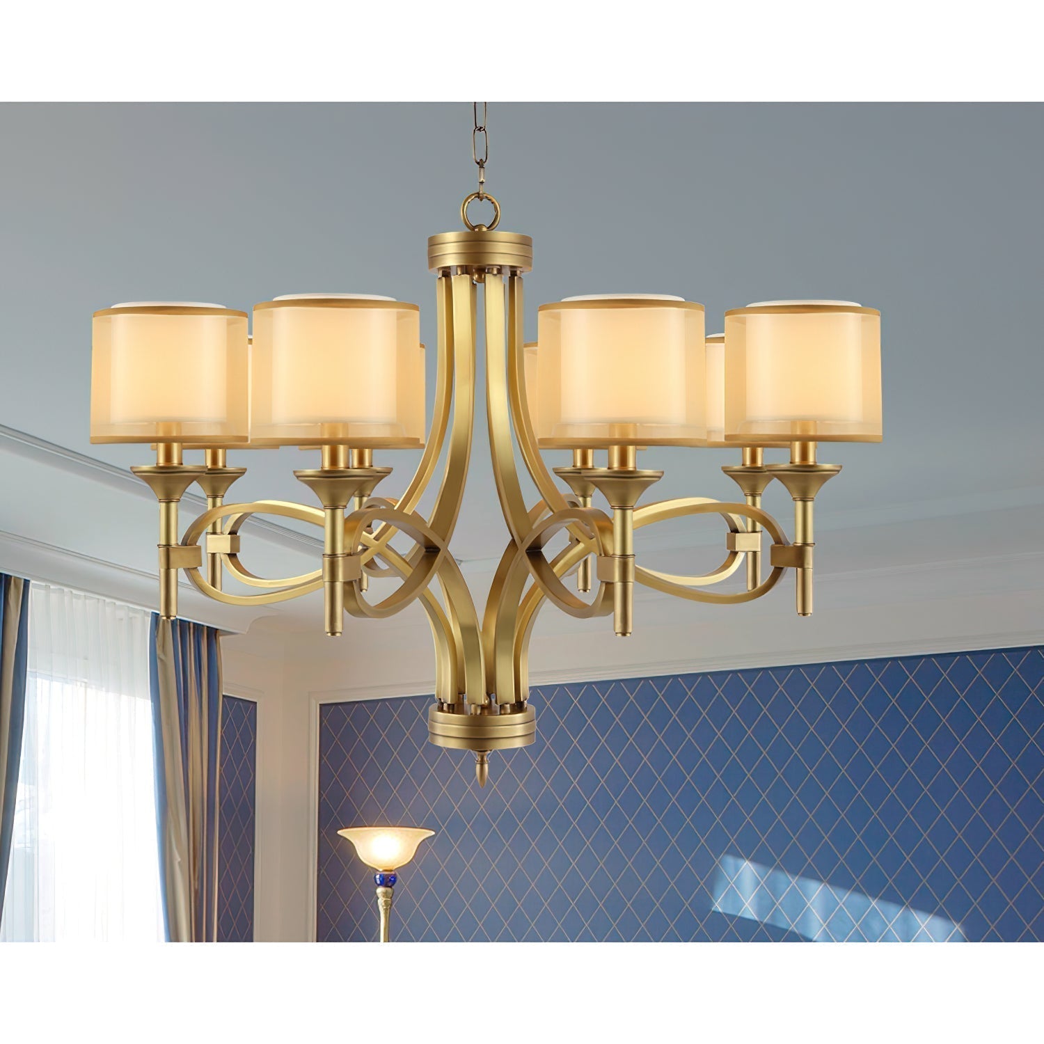Tallie Postmodern Luxury Fabric Chandelier - Lamp Copper