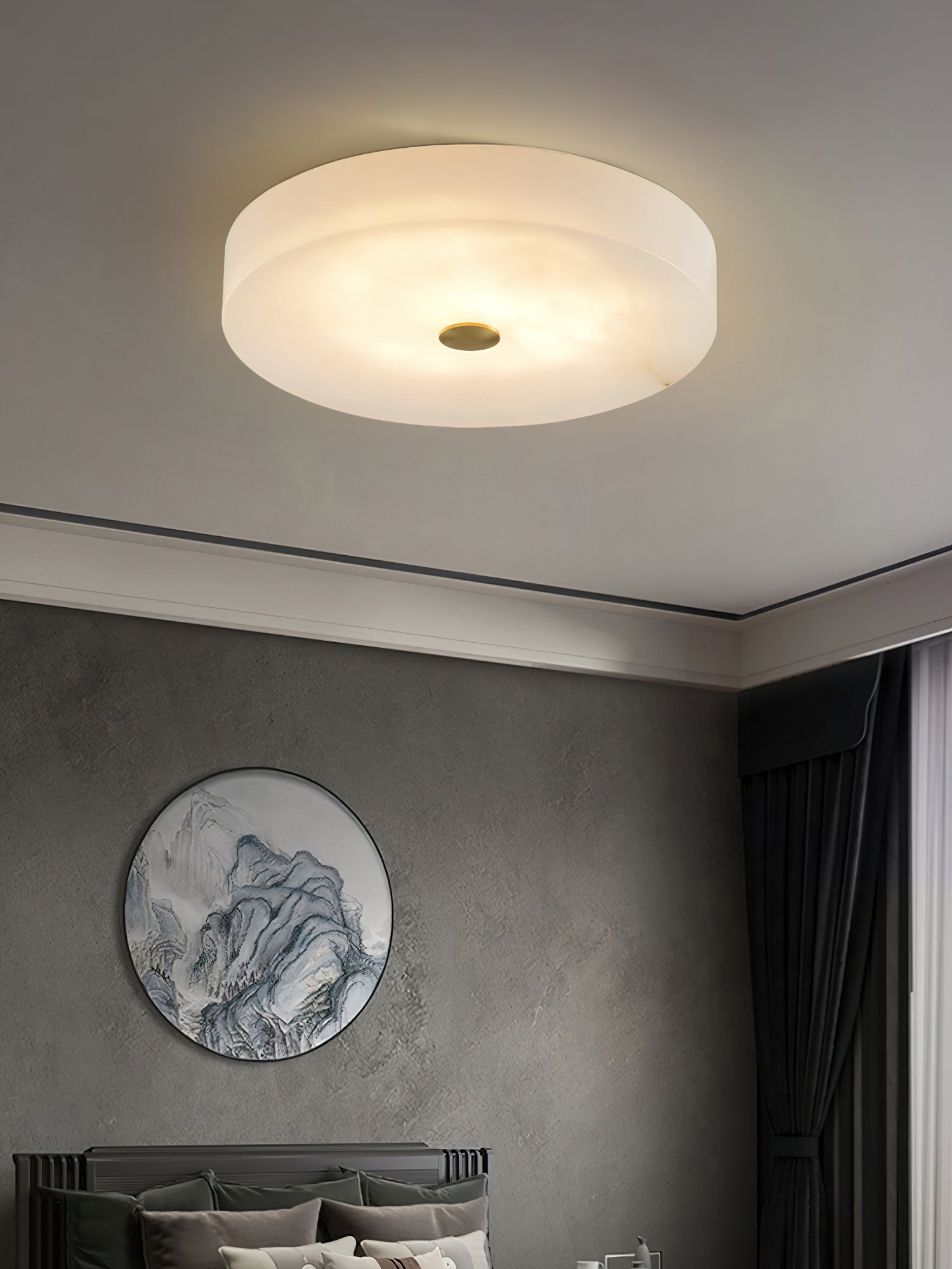 Unorir Modern Minimalist Alabaster Ceiling Light - Lamp Copper