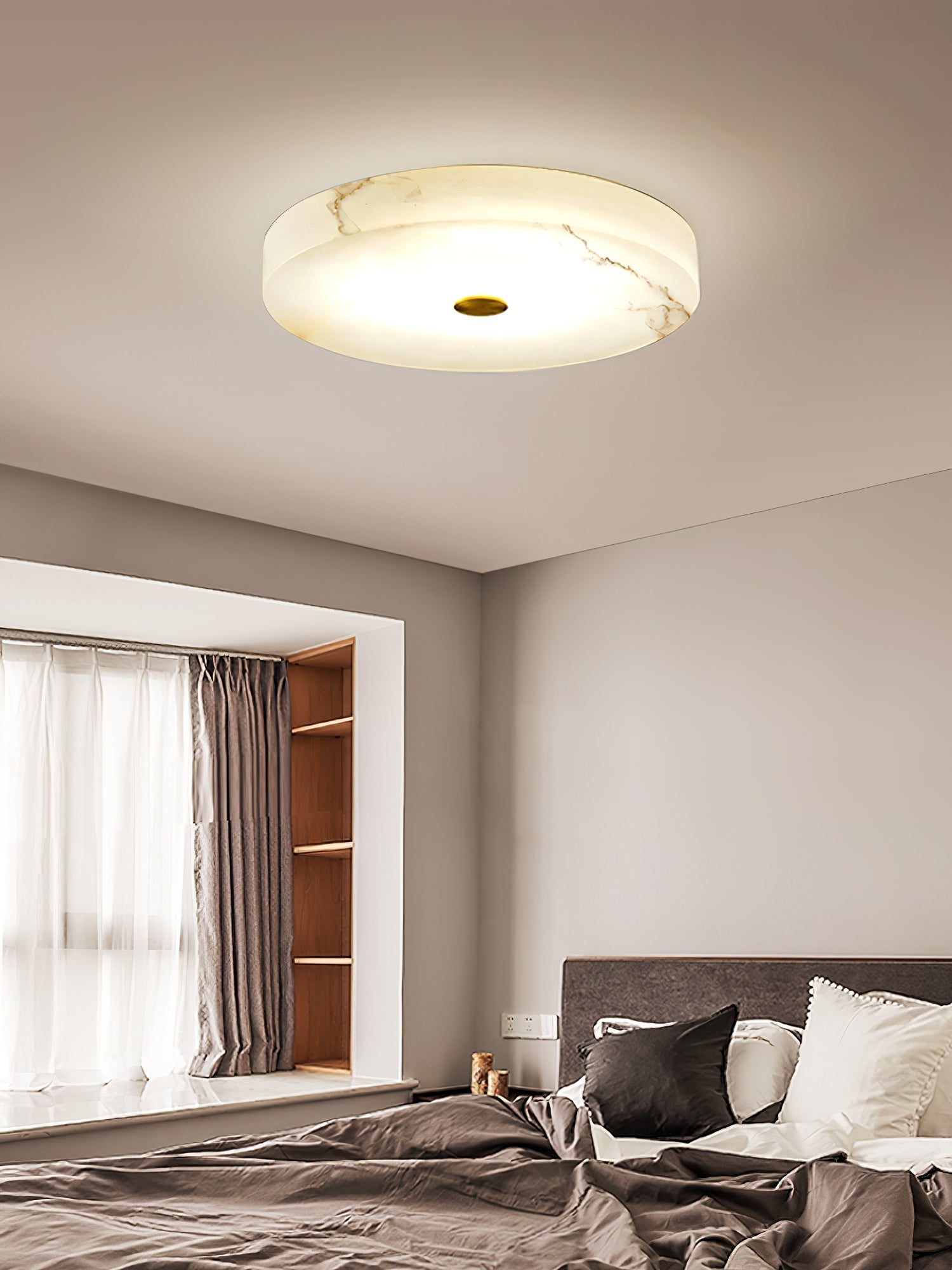Unorir Modern Minimalist Alabaster Ceiling Light - Lamp Copper