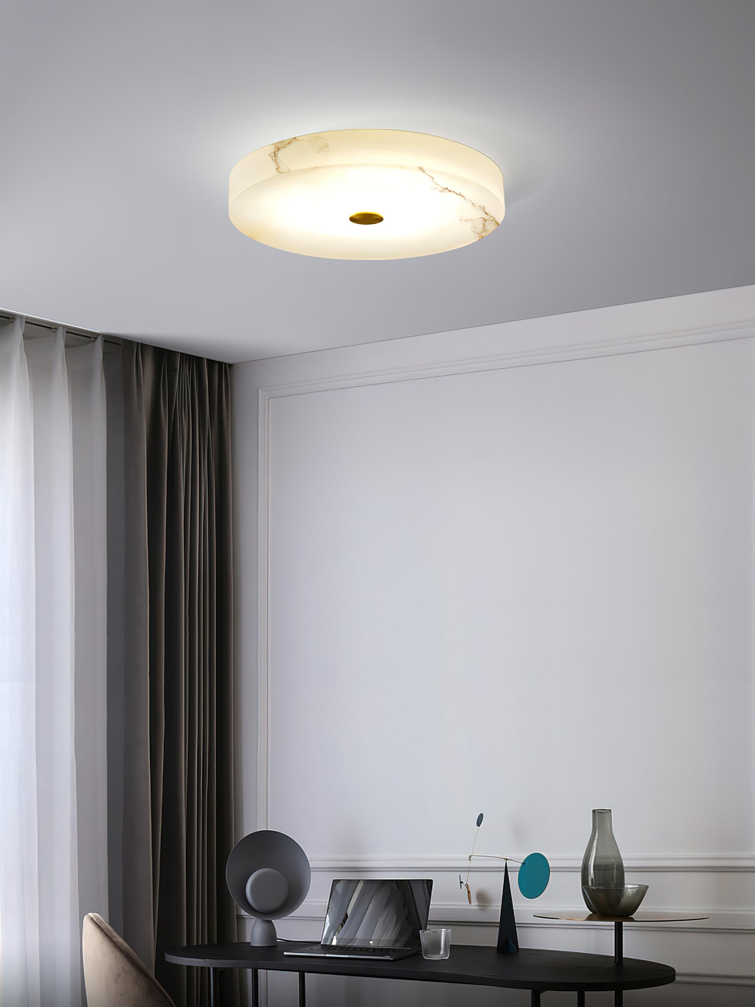 Unorir Modern Minimalist Alabaster Ceiling Light - Lamp Copper