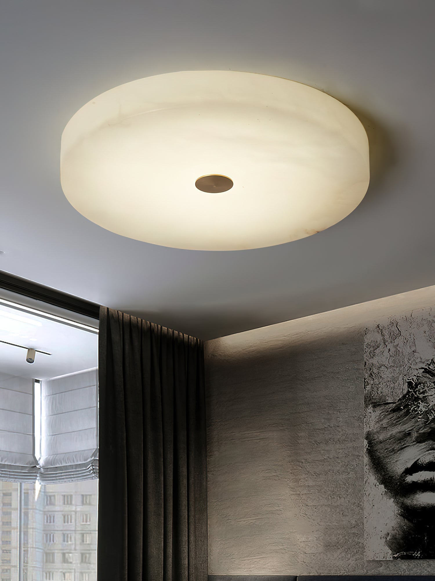 Unorir Modern Minimalist Alabaster Ceiling Light - Lamp Copper