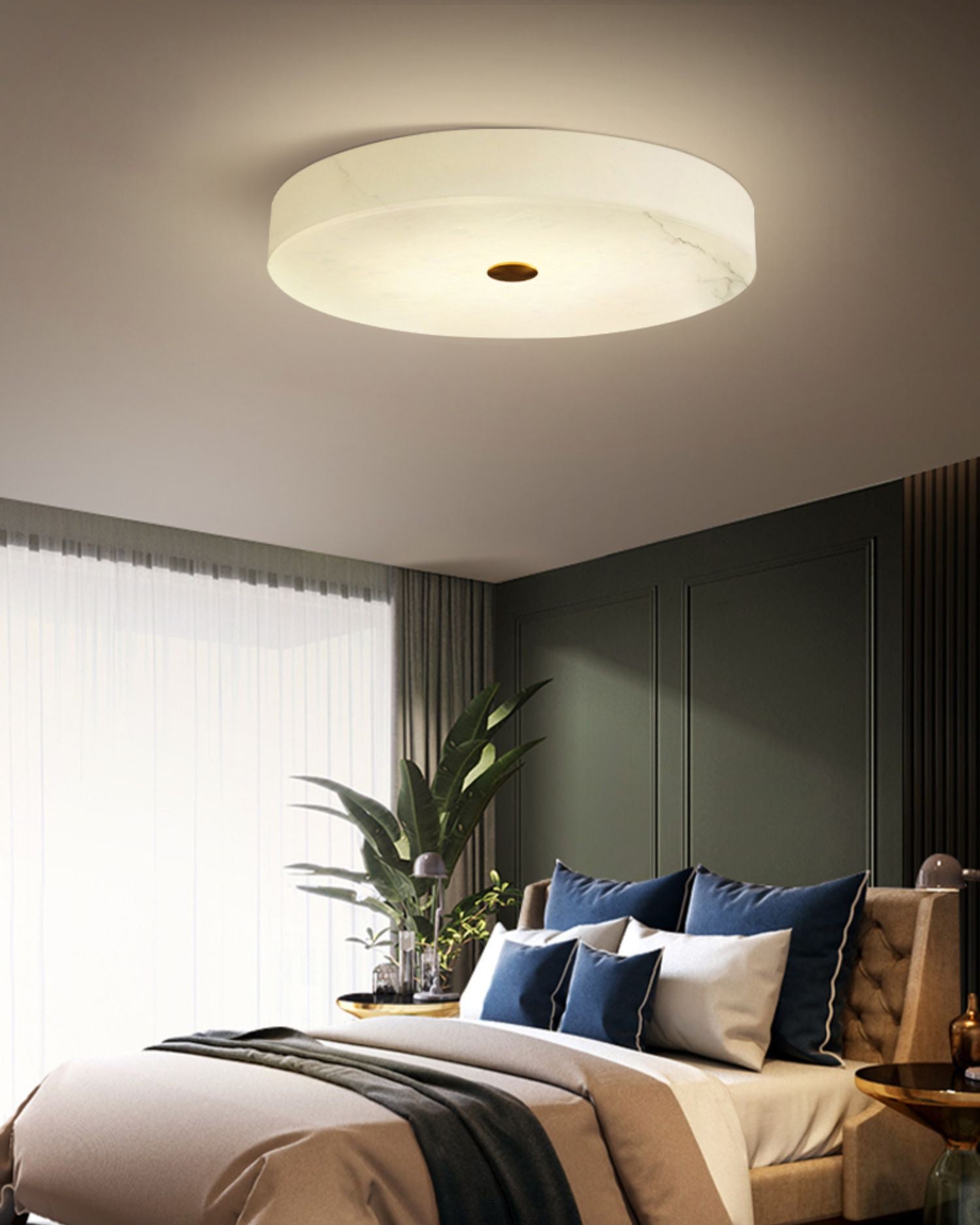 Unorir Modern Minimalist Alabaster Ceiling Light - Lamp Copper