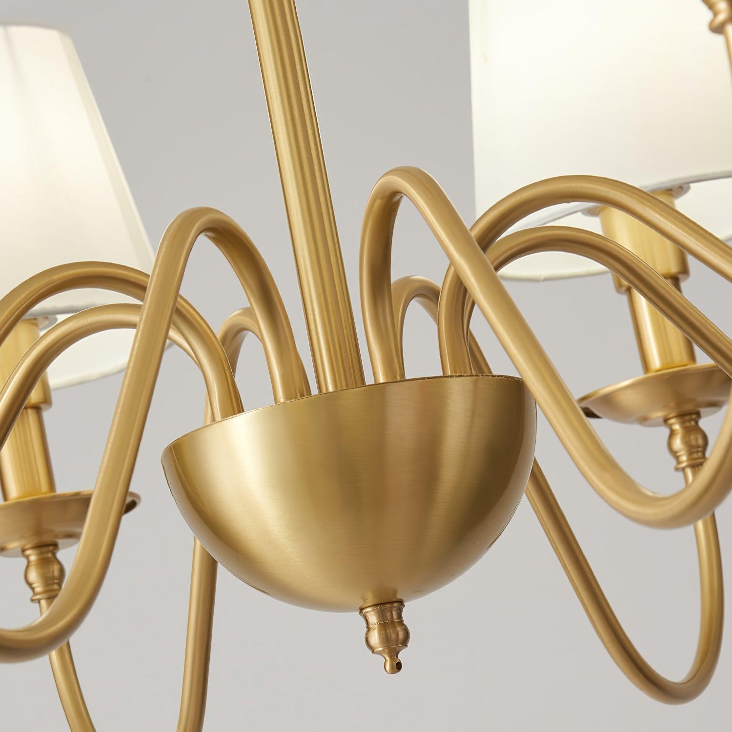 Tapered Fabric Brass Chandelier - Blowlighting