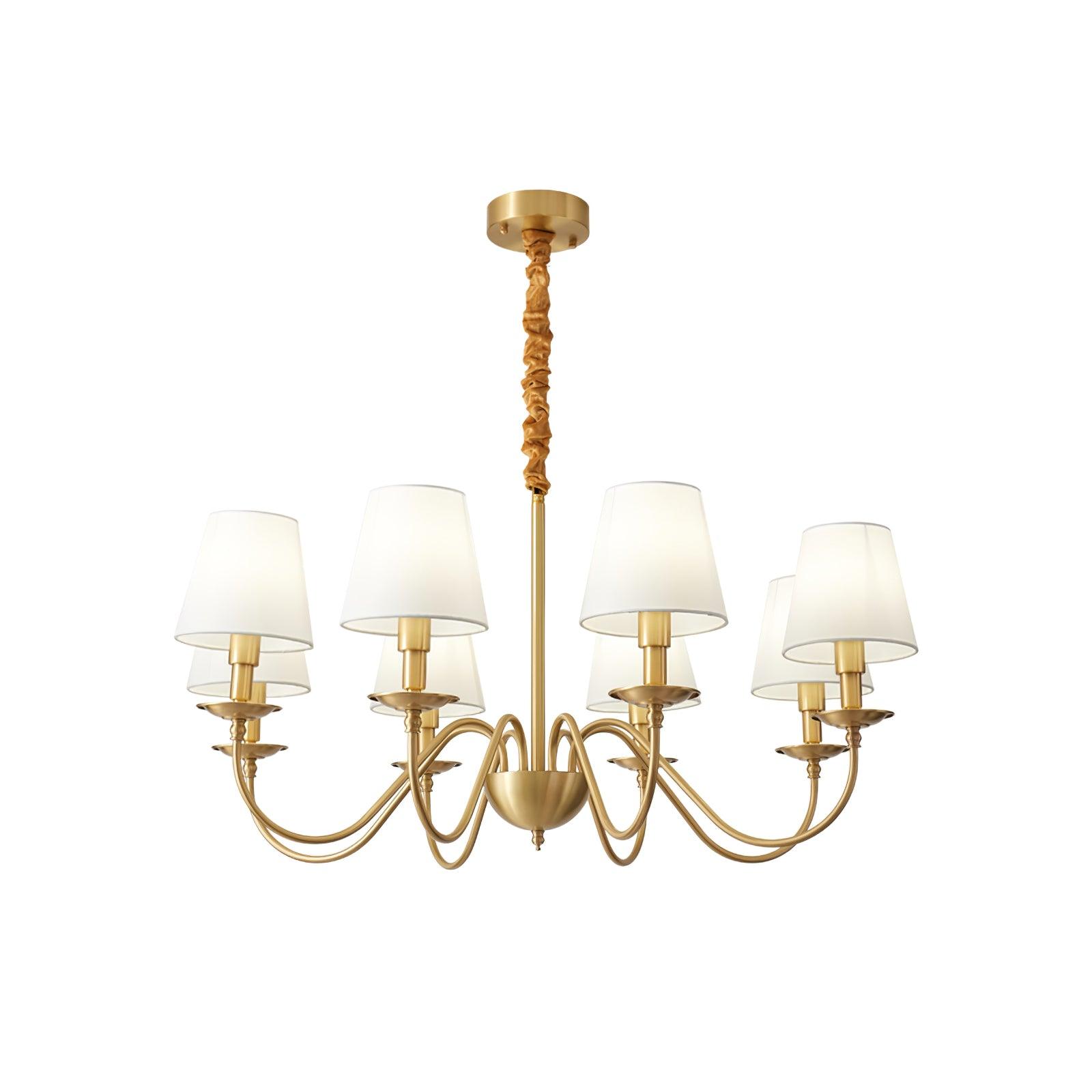 Tapered Fabric Brass Chandelier - Blowlighting