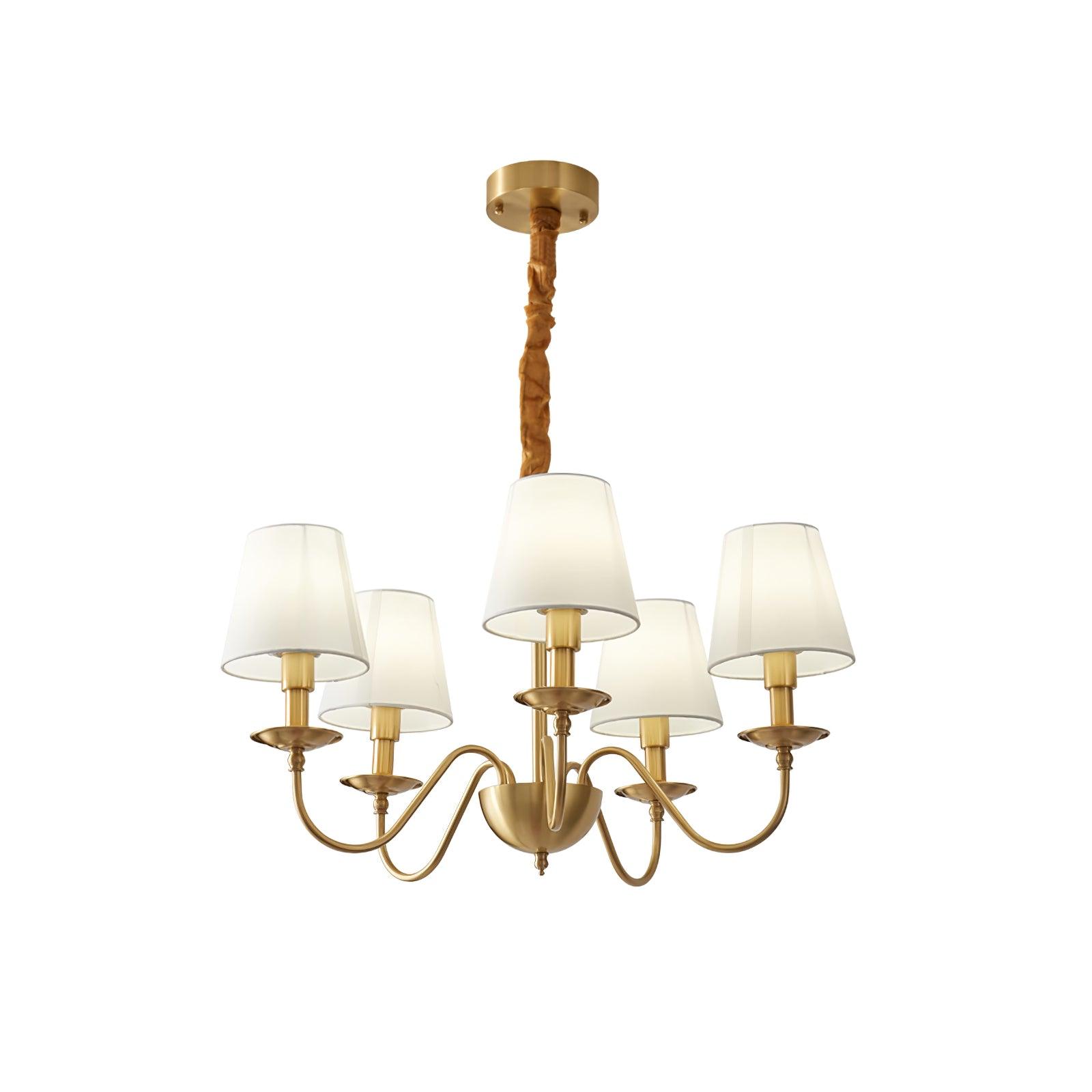 Tapered Fabric Brass Chandelier - Blowlighting