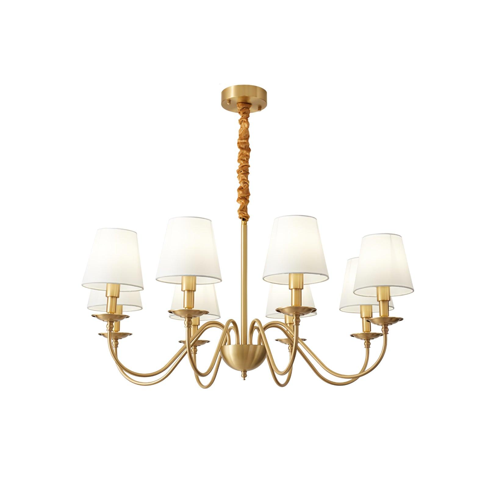 Tapered Fabric Brass Chandelier - Blowlighting