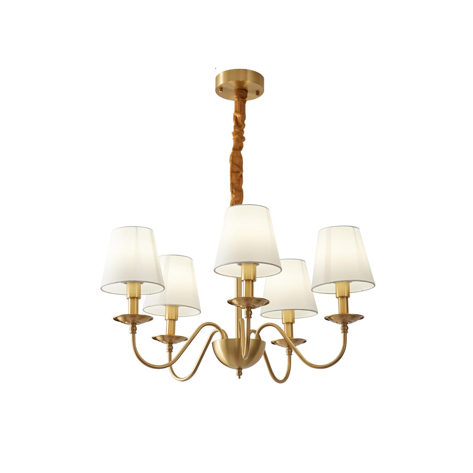 Tapered Fabric Brass Chandelier - Blowlighting