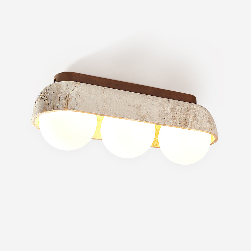 Ritta Ceiling Light Travertine Rectangular - Letslighting
