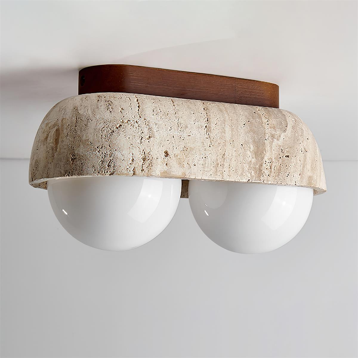 Ritta Ceiling Light Travertine Rectangular - Letslighting