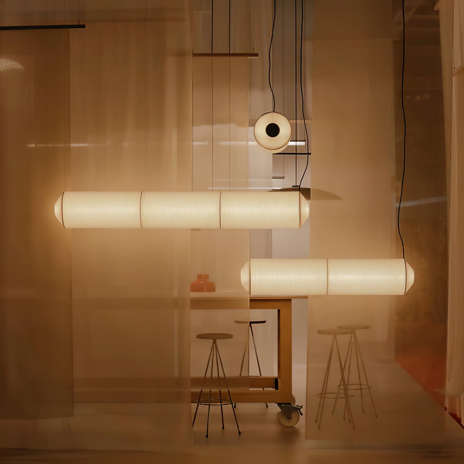 Citheis Modern Minimalist Natural Mulberry Silk Metal Pendant Lamp - Blowlighting