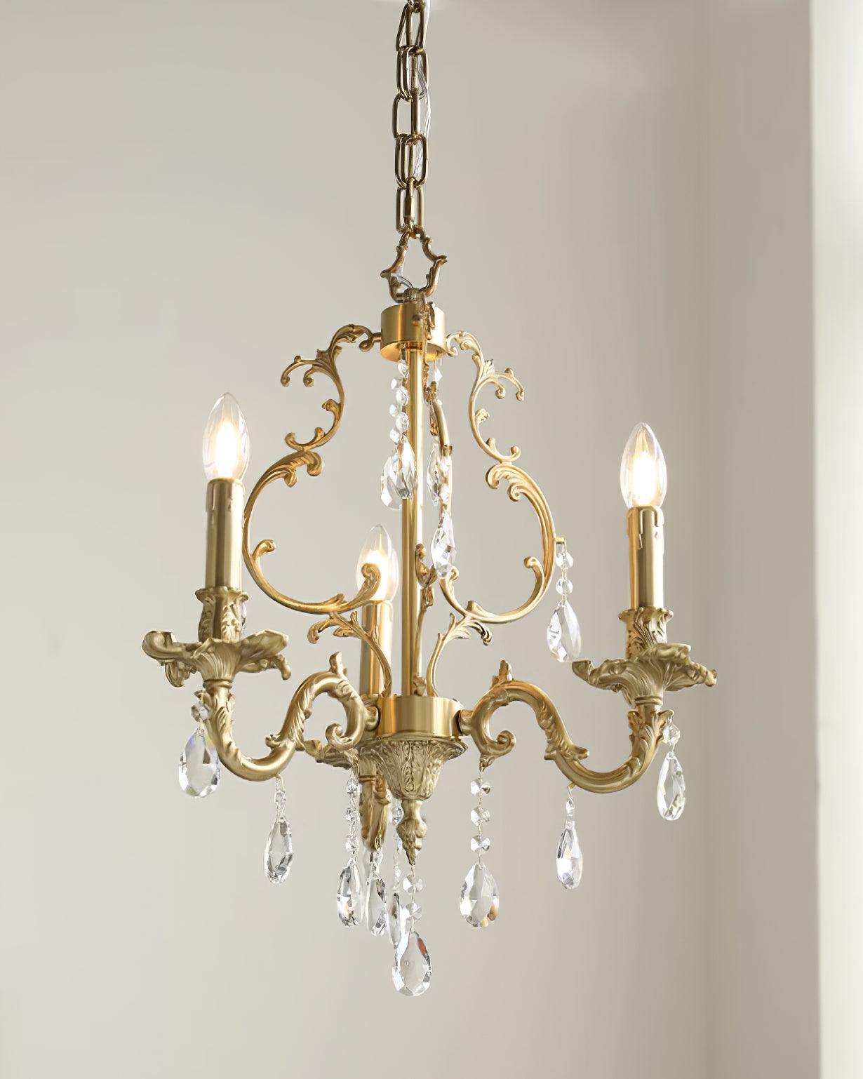 Elvion Classic Brass Crystal Chandelier - Letslighting