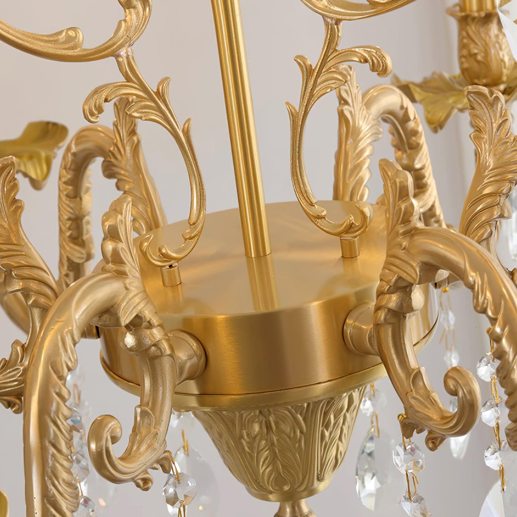 Elvion Classic Brass Crystal Chandelier - Letslighting