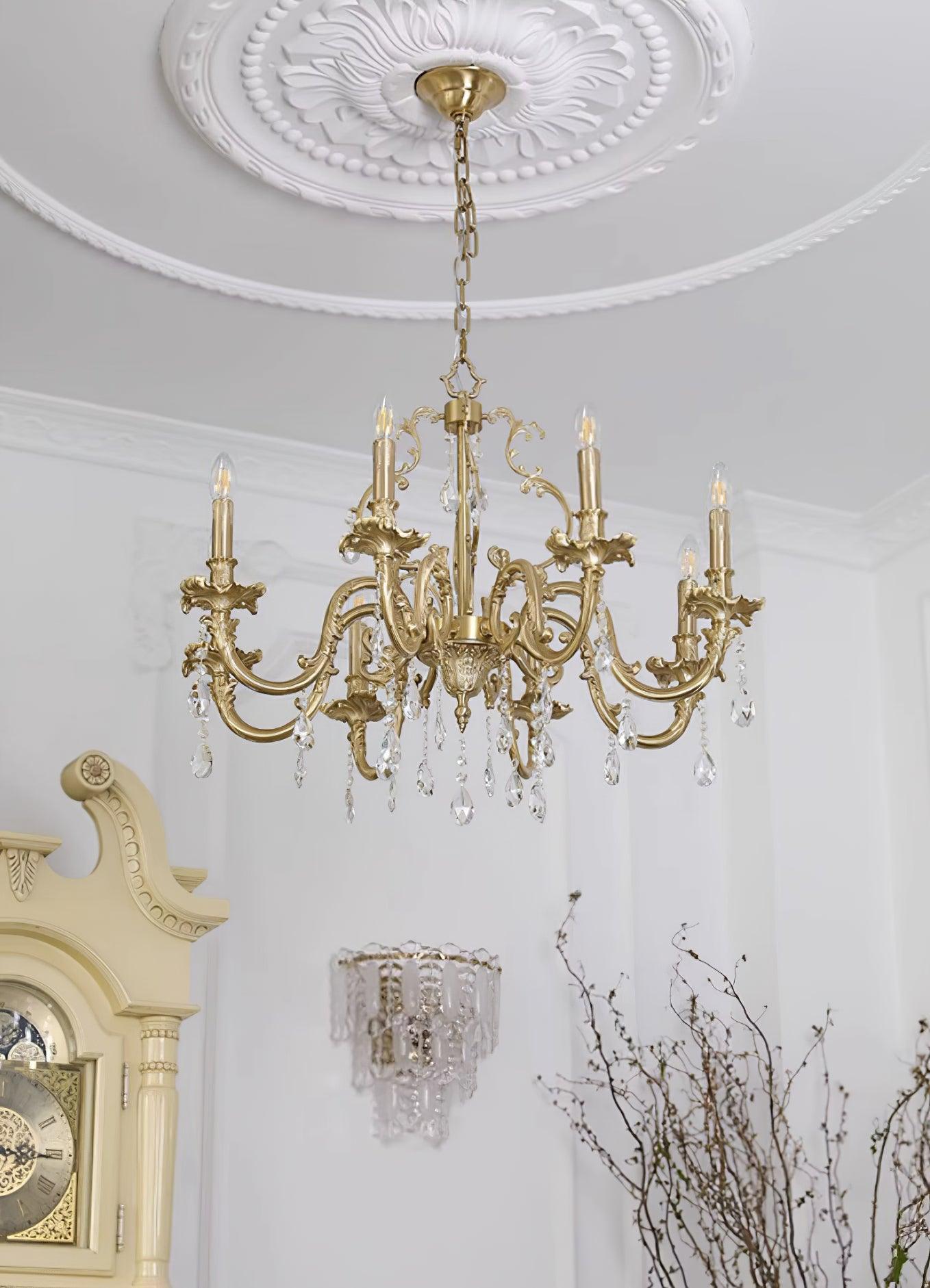 Elvion Classic Brass Crystal Chandelier - Letslighting