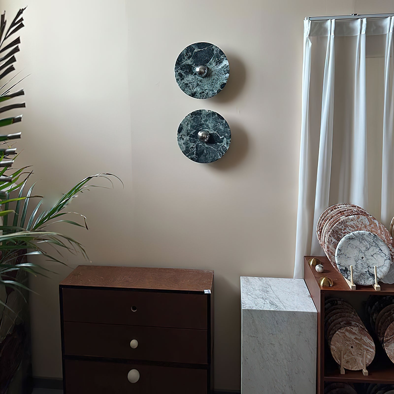 Olrine Modern Minimalist Marble Metal Wall Lamp - Lamp Copper