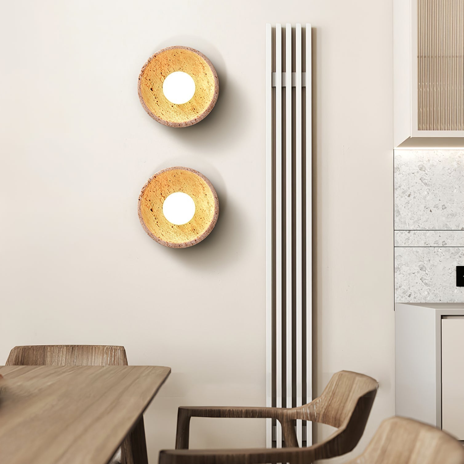 Vacaris Half-Dome Travertine Wall Light - Neutralighting