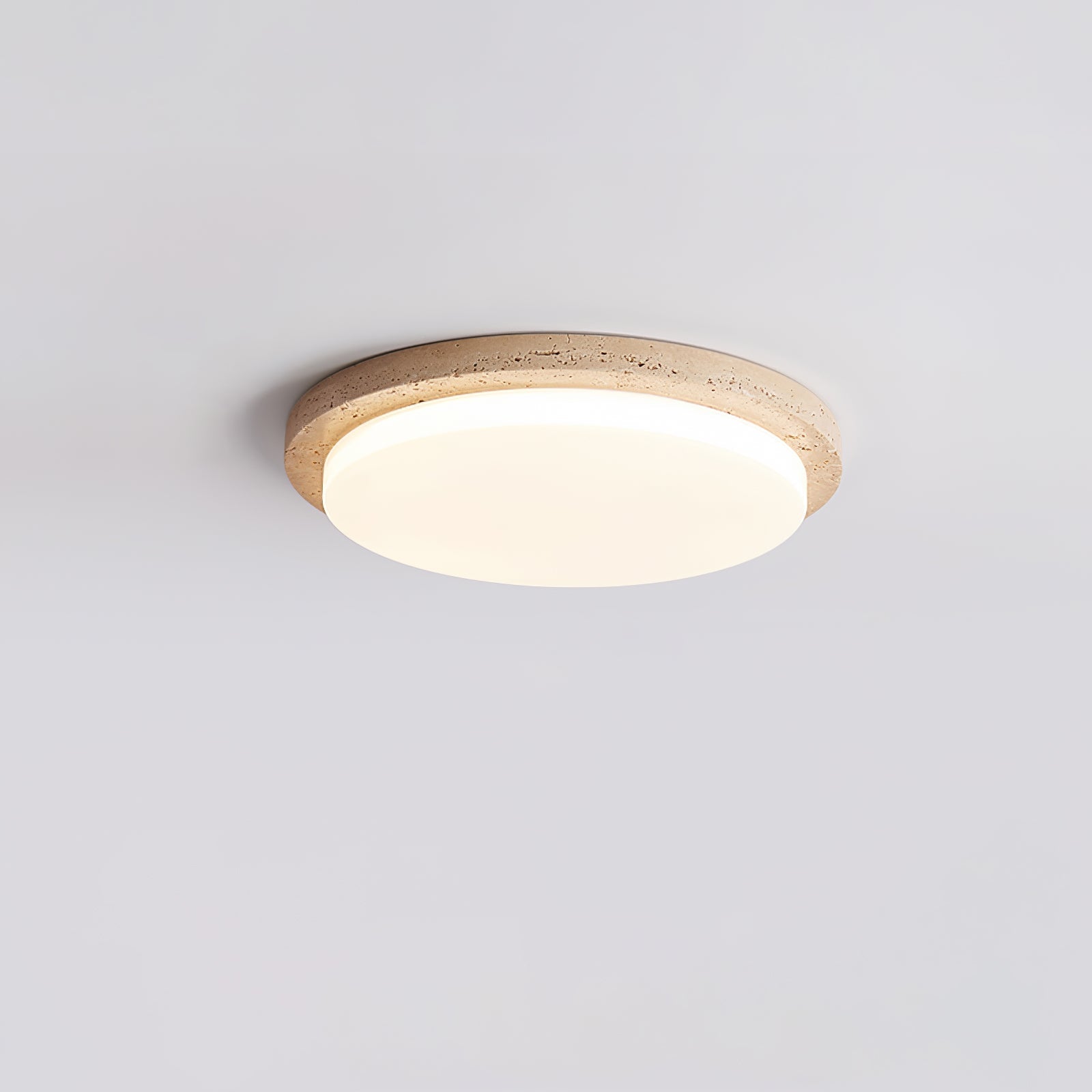 Etala Smooth-Rim Travertine Ceiling Light - Neutralighting