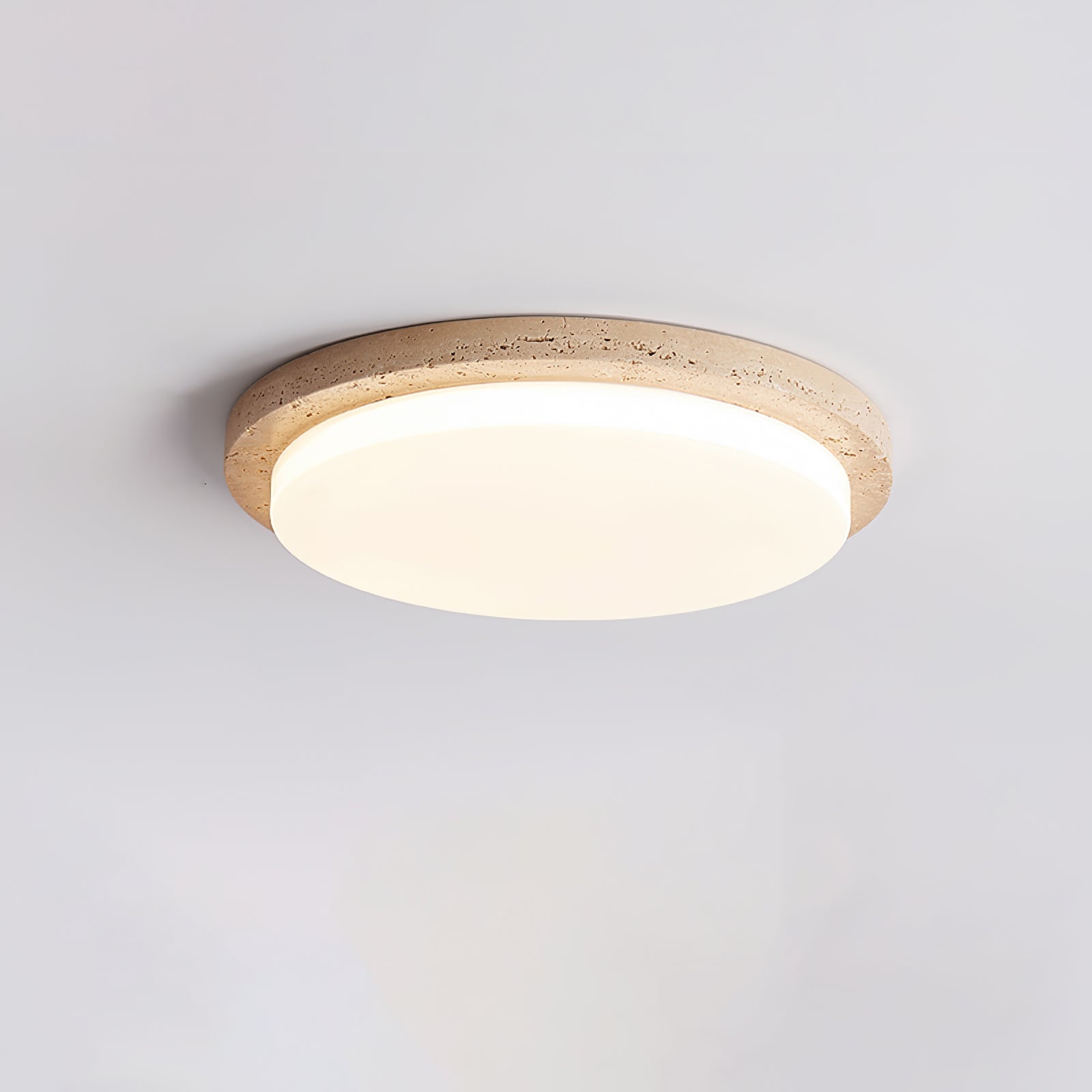 Etala Smooth-Rim Travertine Ceiling Light - Neutralighting