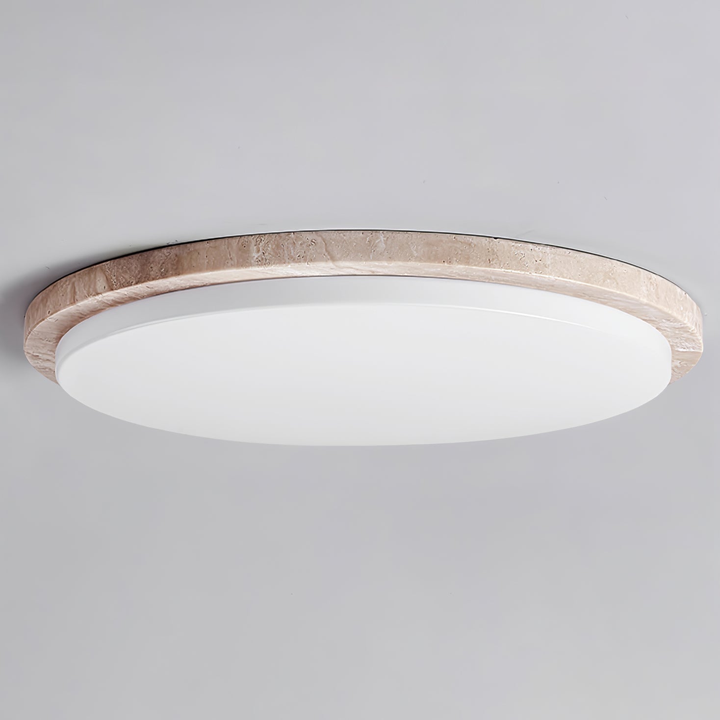 Etala Smooth-Rim Travertine Ceiling Light - Neutralighting