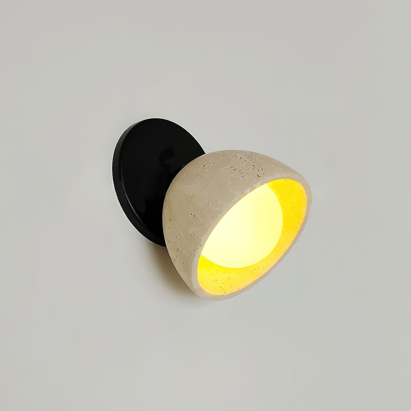 Ellorus Modern Minimalist Surface Glass Travertine Wall Lamp - Lamp Copper