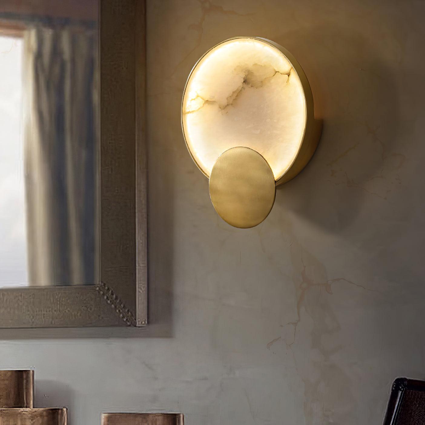 Myvelarae Circular Alabaster Wall Light - Neutralighting
