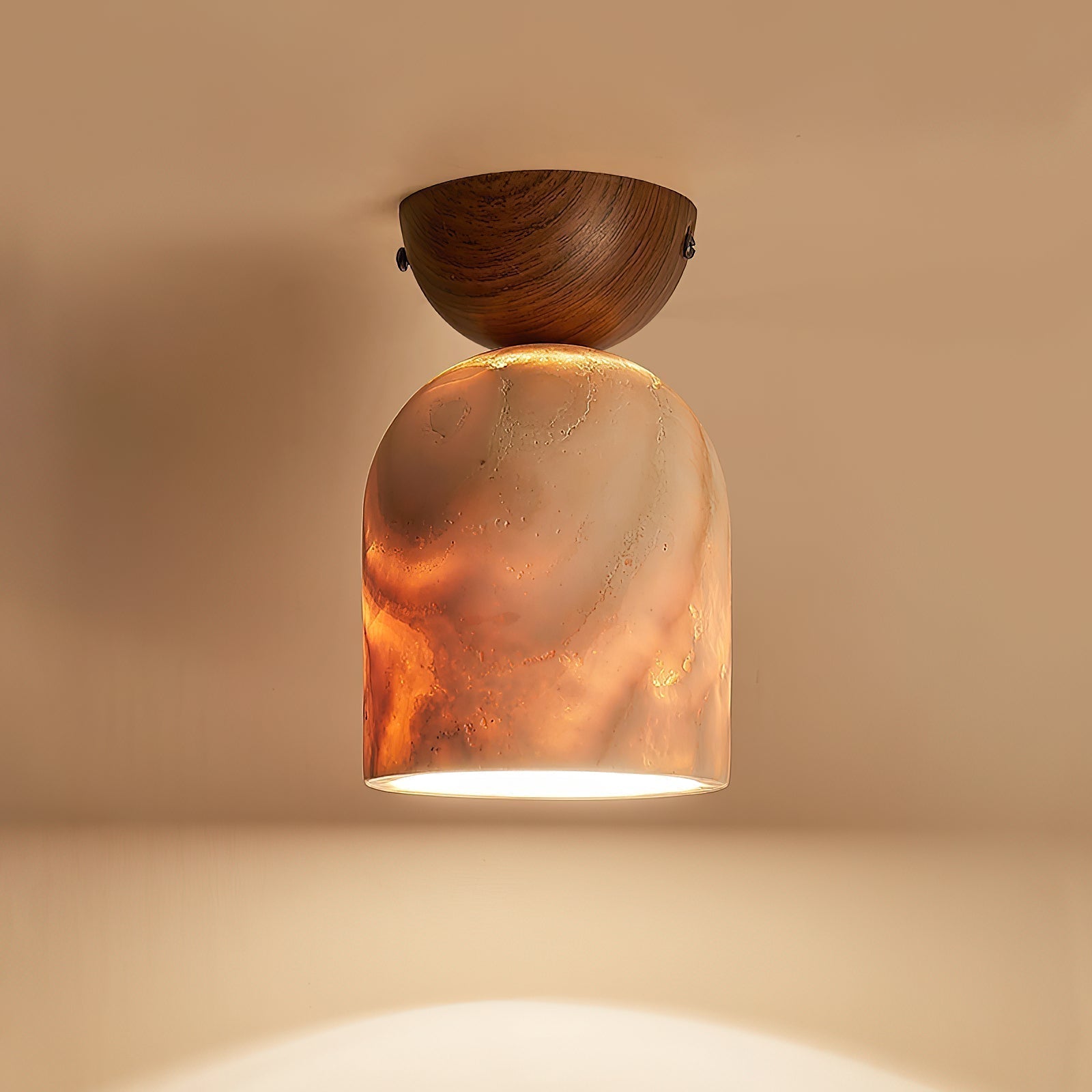 Vezorus Modern Minimalist Cone Travertine Ceiling Lamp - Lamp Copper