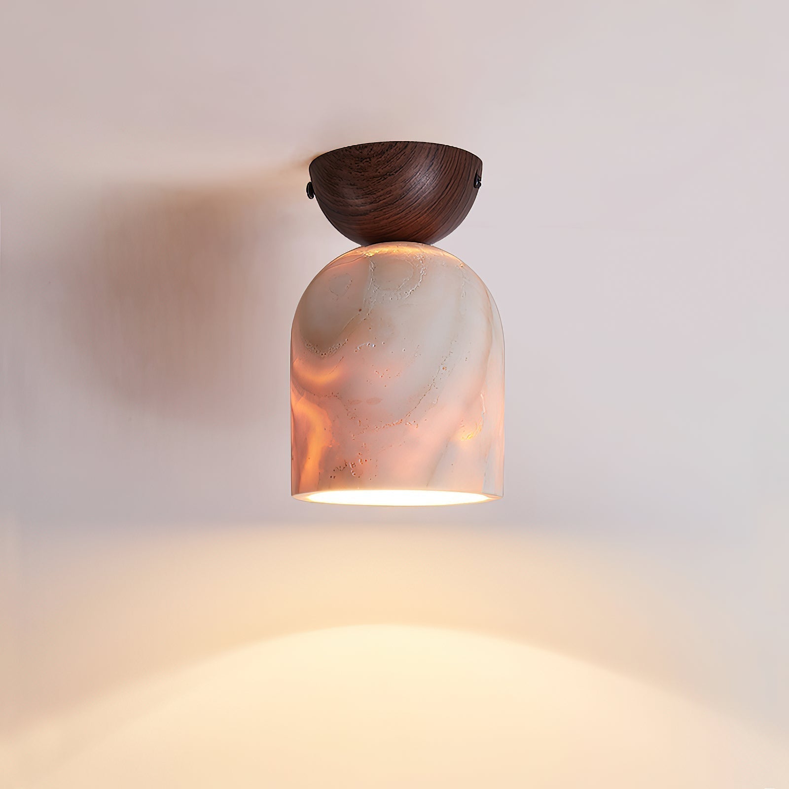 Vezorus Modern Minimalist Cone Travertine Ceiling Lamp - Lamp Copper